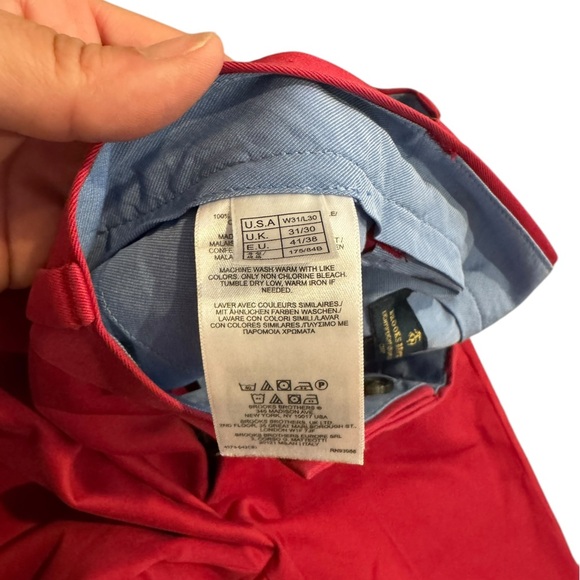 Brooks Brothers Clark Lightweight Advantage  Men’s Red Flat Front Chino Pants 31 - Picture 7 of 8
